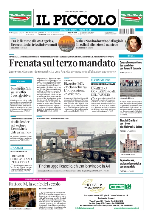 Prima-pagina-il-piccolo-edizione-di-oggi-10-01-2025