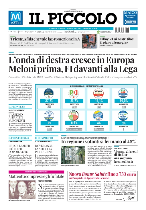 Prima-pagina-il-piccolo-edizione-di-oggi-10-06-2024