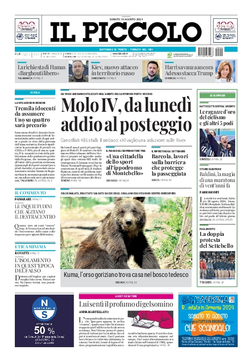 Prima-pagina-il-piccolo-edizione-di-oggi-10-08-2024