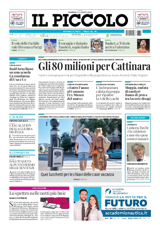 Prima-pagina-il-piccolo-edizione-di-oggi-11-08-2024