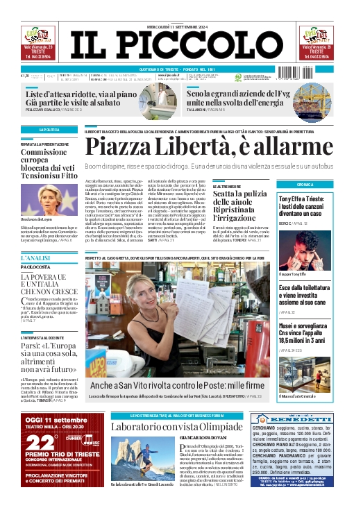 Prima-pagina-il-piccolo-edizione-di-oggi-11-09-2024