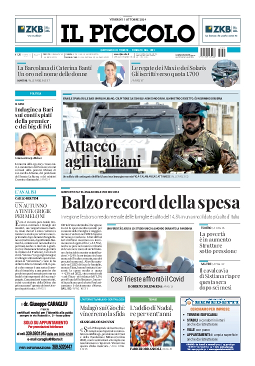 Prima-pagina-il-piccolo-edizione-di-oggi-11-10-2024