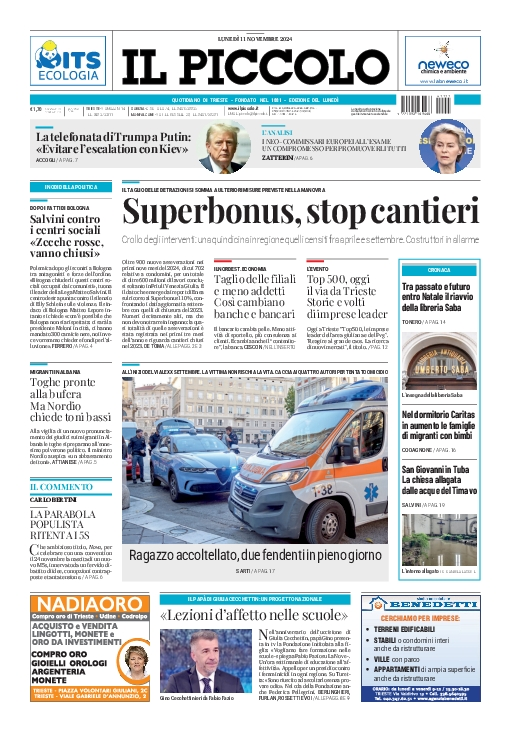 Prima-pagina-il-piccolo-edizione-di-oggi-11-11-2024