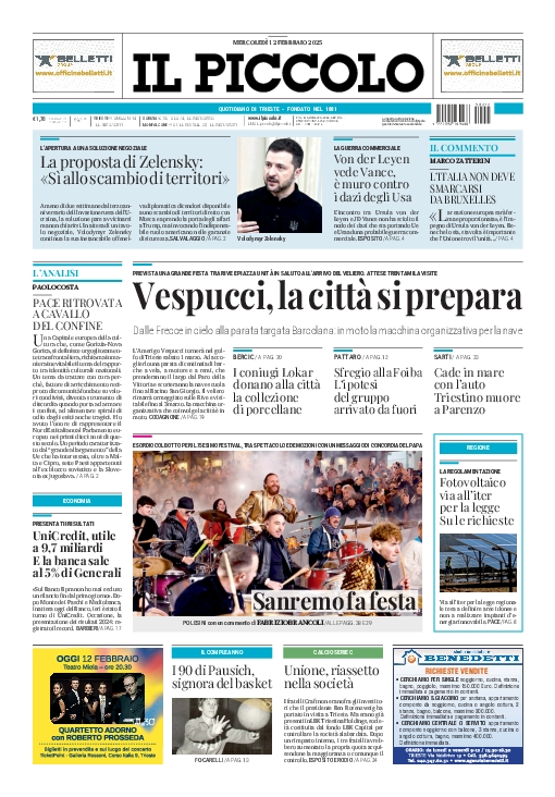 Prima-pagina-il-piccolo-edizione-di-oggi-12-02-2025