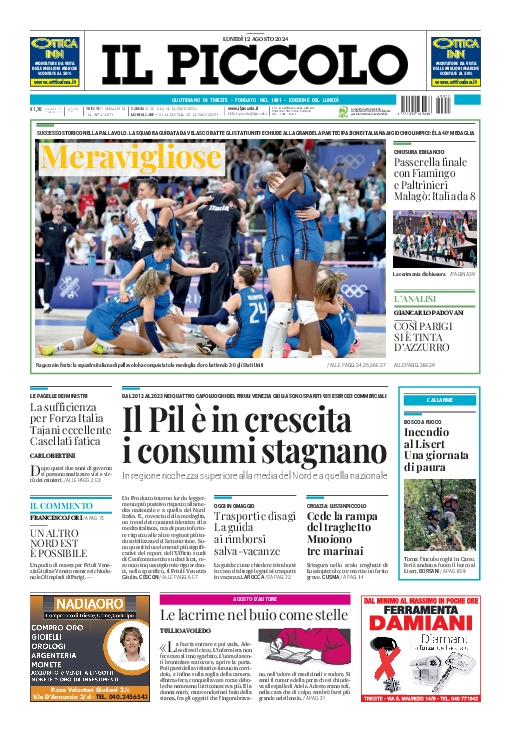 Prima-pagina-il-piccolo-edizione-di-oggi-12-08-2024