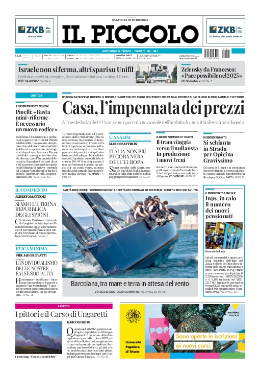 Prima-pagina-il-piccolo-edizione-di-oggi-12-10-2024