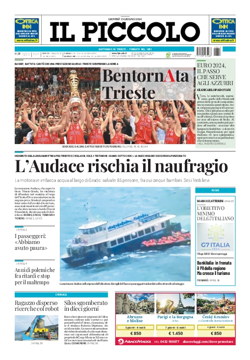 Prima-pagina-il-piccolo-edizione-di-oggi-13-06-2024