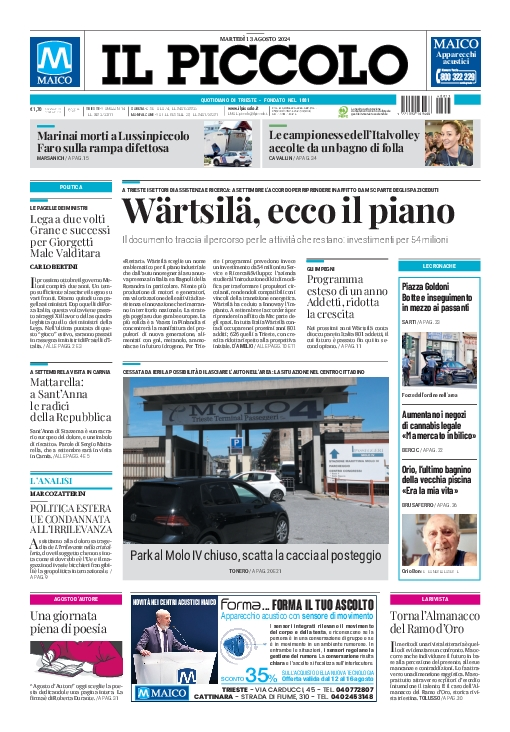 Prima-pagina-il-piccolo-edizione-di-oggi-13-08-2024