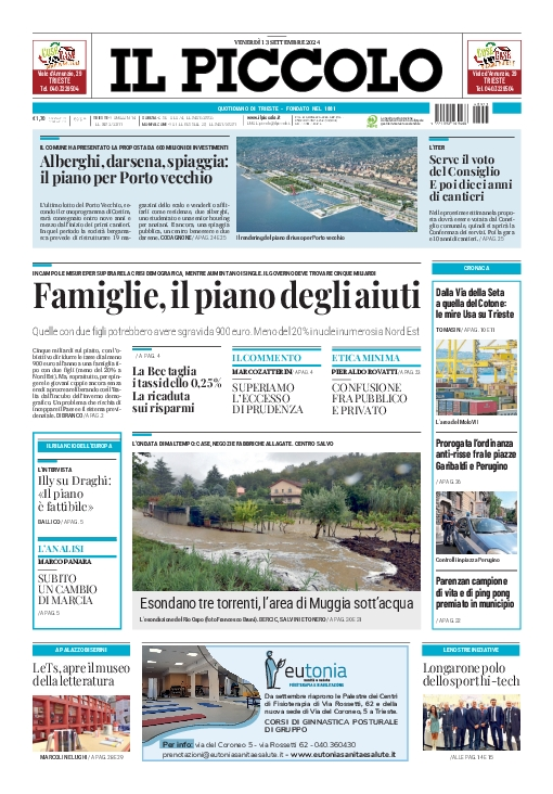 Prima-pagina-il-piccolo-edizione-di-oggi-13-09-2024