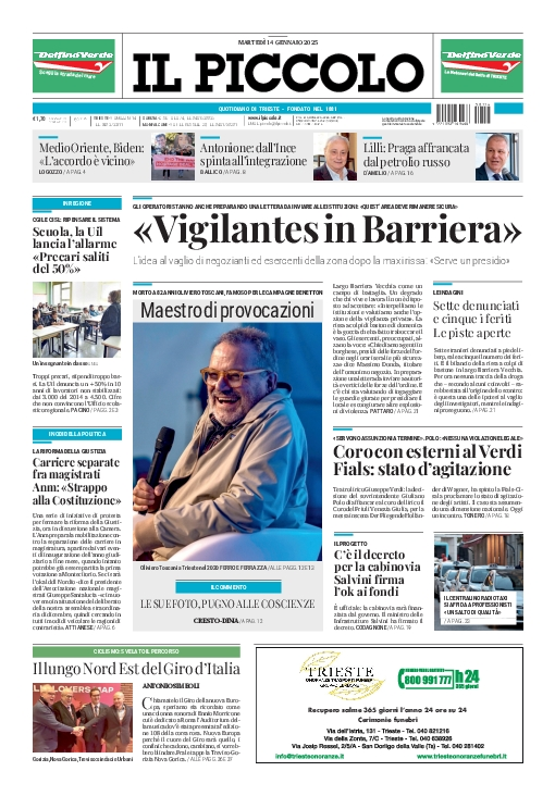 Prima-pagina-il-piccolo-edizione-di-oggi-14-01-2025