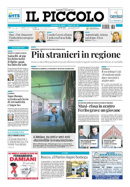 Prima-pagina-il-piccolo-edizione-di-oggi-14-05-2024