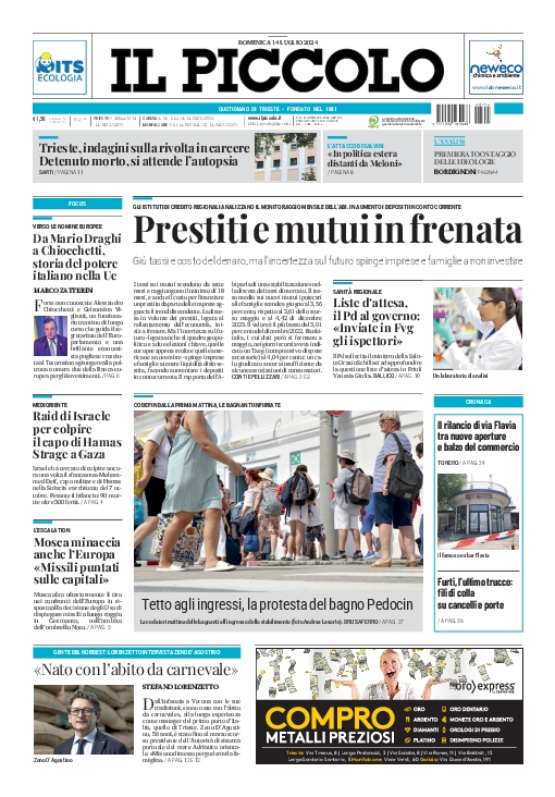 Prima-pagina-il-piccolo-edizione-di-oggi-14-07-2024