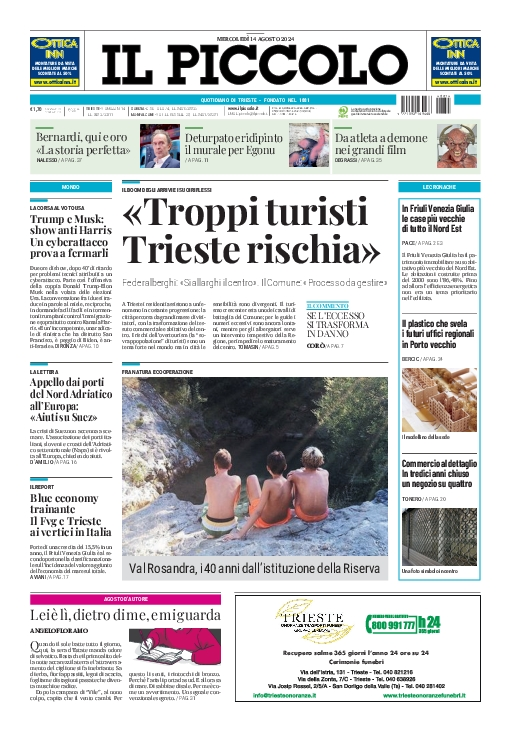 Prima-pagina-il-piccolo-edizione-di-oggi-14-08-2024