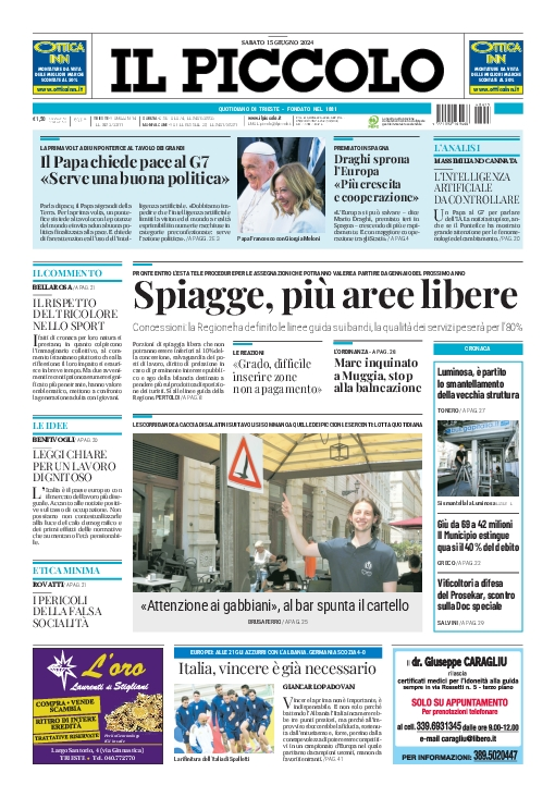 Prima-pagina-il-piccolo-edizione-di-oggi-15-06-2024