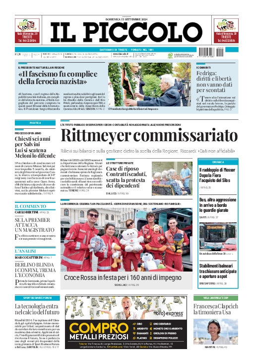 Prima-pagina-il-piccolo-edizione-di-oggi-15-09-2024