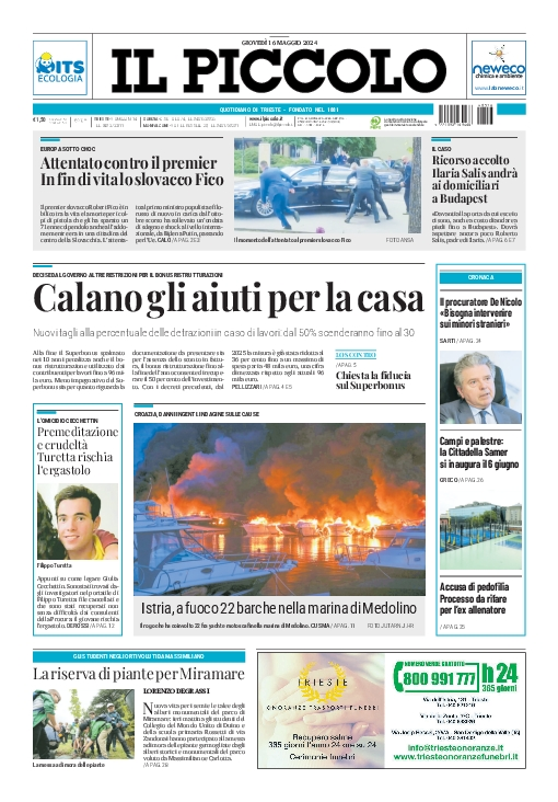 Prima-pagina-il-piccolo-edizione-di-oggi-16-05-2024