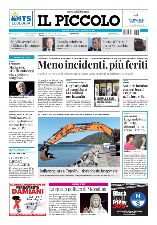 Prima-pagina-il-piccolo-edizione-di-oggi-16-11-2024