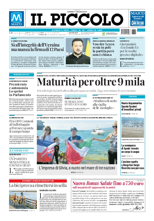 Prima-pagina-il-piccolo-edizione-di-oggi-17-06-2024