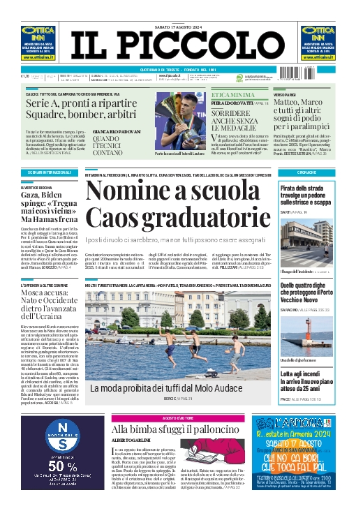 Prima-pagina-il-piccolo-edizione-di-oggi-17-08-2024