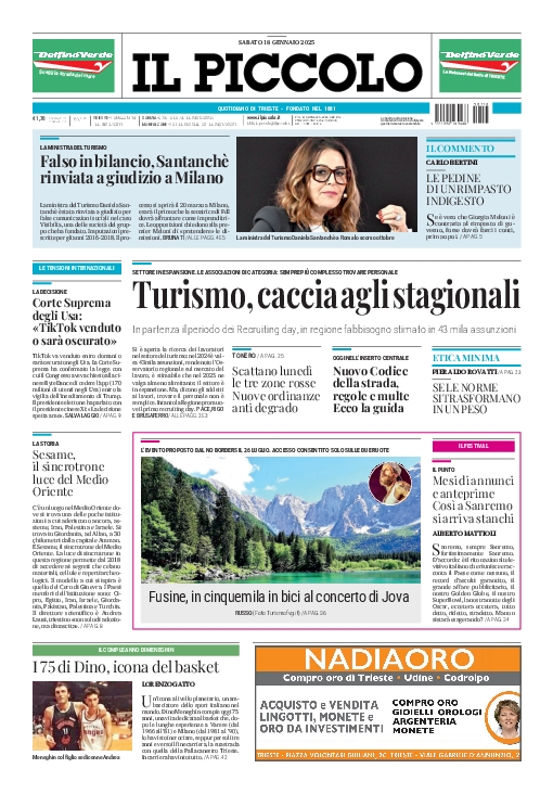 Prima-pagina-il-piccolo-edizione-di-oggi-18-01-2025