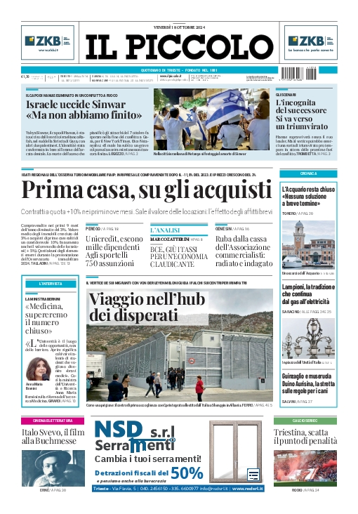 Prima-pagina-il-piccolo-edizione-di-oggi-18-10-2024