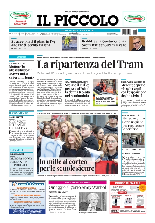 Prima-pagina-il-piccolo-edizione-di-oggi-18-12-2024