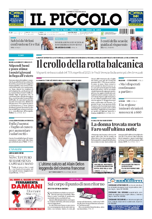 Prima-pagina-il-piccolo-edizione-di-oggi-19-08-2024