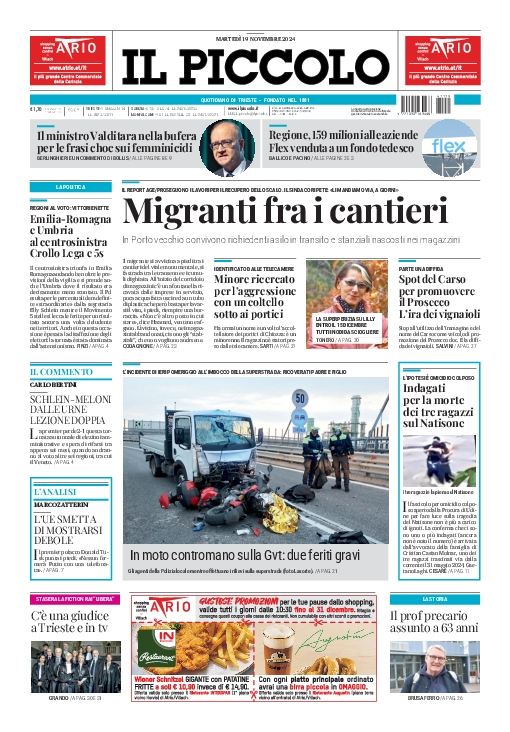 Prima-pagina-il-piccolo-edizione-di-oggi-19-11-2024