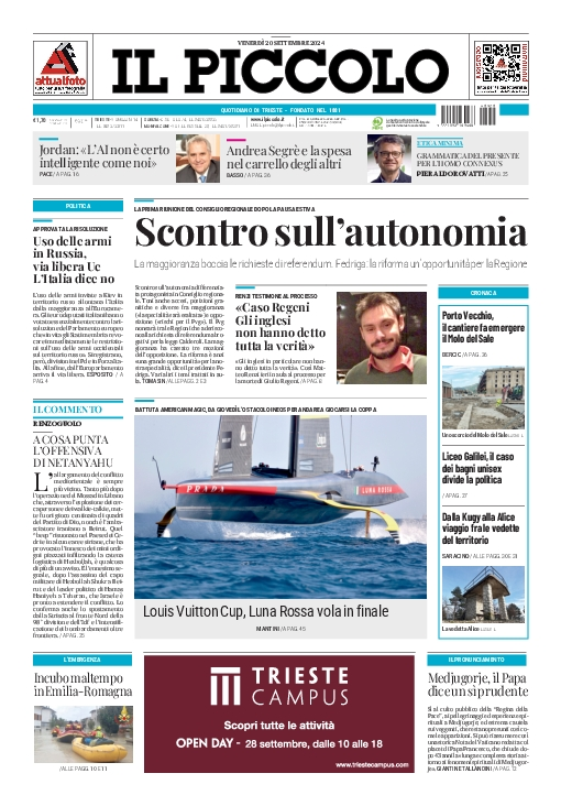 Prima-pagina-il-piccolo-edizione-di-oggi-20-09-2024