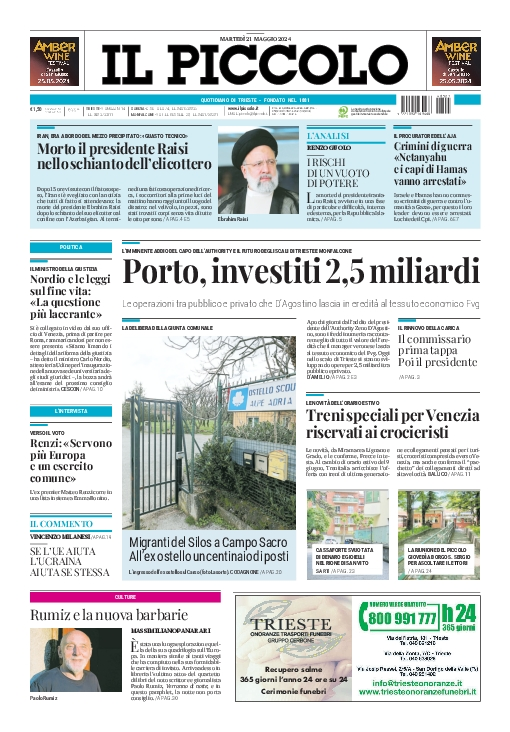 Prima-pagina-il-piccolo-edizione-di-oggi-21-05-2024