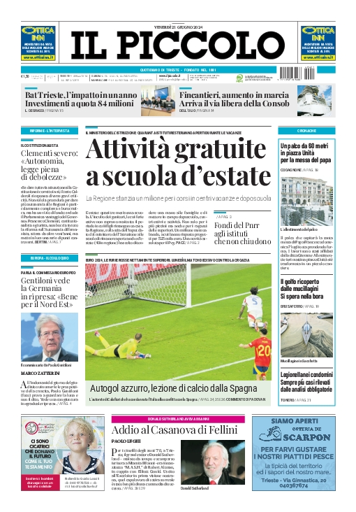 Prima-pagina-il-piccolo-edizione-di-oggi-21-06-2024