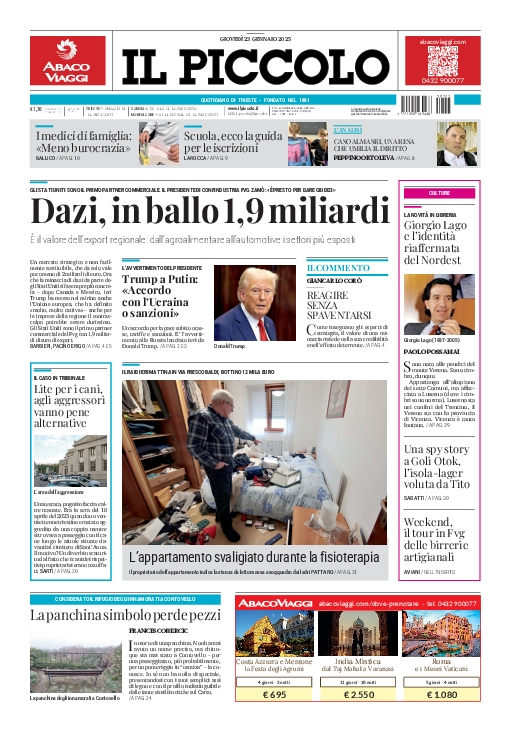 Prima-pagina-il-piccolo-edizione-di-oggi-23-01-2025