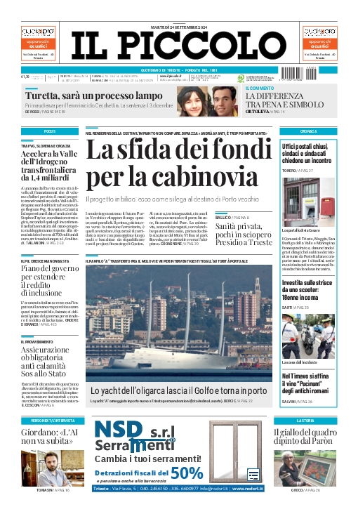 Prima-pagina-il-piccolo-edizione-di-oggi-24-09-2024