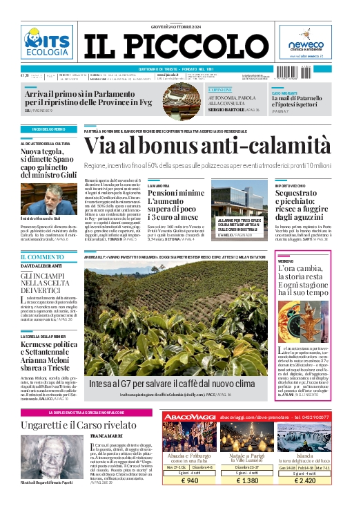 Prima-pagina-il-piccolo-edizione-di-oggi-24-10-2024