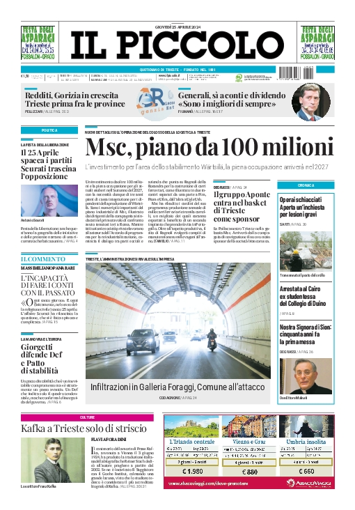 Prima-pagina-il-piccolo-edizione-di-oggi-25-04-2024