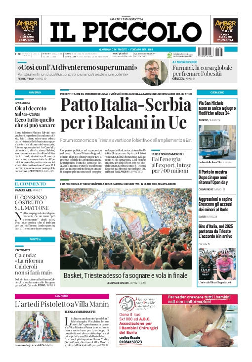 Prima-pagina-il-piccolo-edizione-di-oggi-25-05-2024