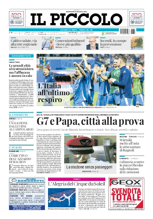 Prima-pagina-il-piccolo-edizione-di-oggi-25-06-2024