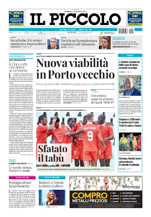 Prima-pagina-il-piccolo-edizione-di-oggi-25-08-2024