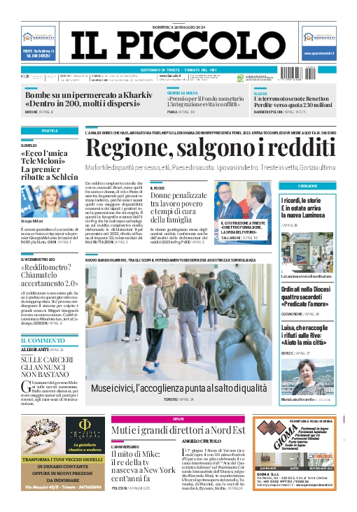 Prima-pagina-il-piccolo-edizione-di-oggi-26-05-2024