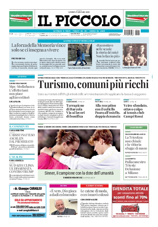 Prima-pagina-il-piccolo-edizione-di-oggi-27-01-2025