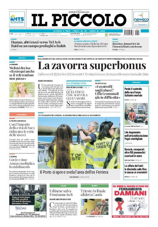 Prima-pagina-il-piccolo-edizione-di-oggi-27-05-2024