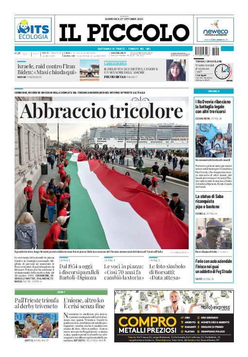 Prima-pagina-il-piccolo-edizione-di-oggi-27-10-2024