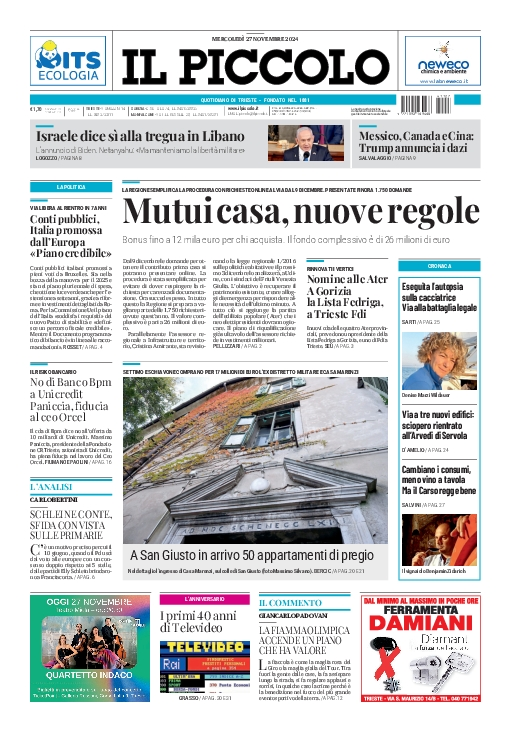 Prima-pagina-il-piccolo-edizione-di-oggi-27-11-2024