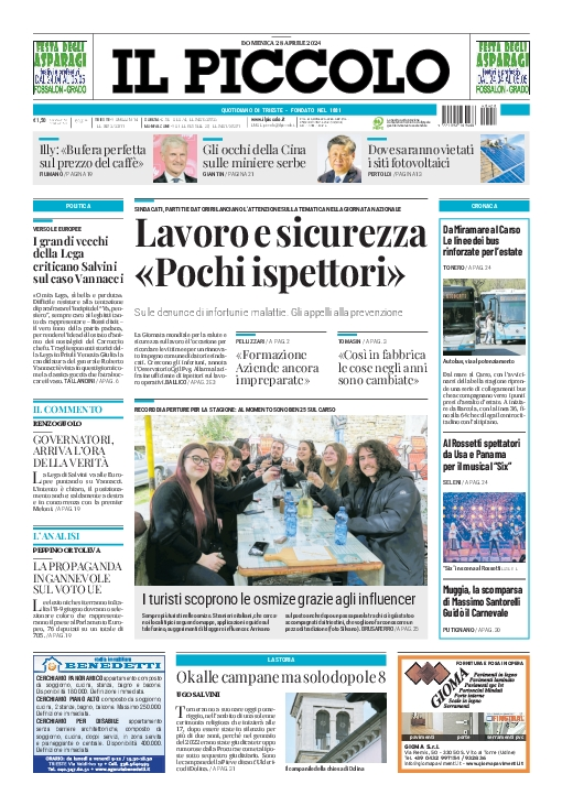 Prima-pagina-il-piccolo-edizione-di-oggi-28-04-2024