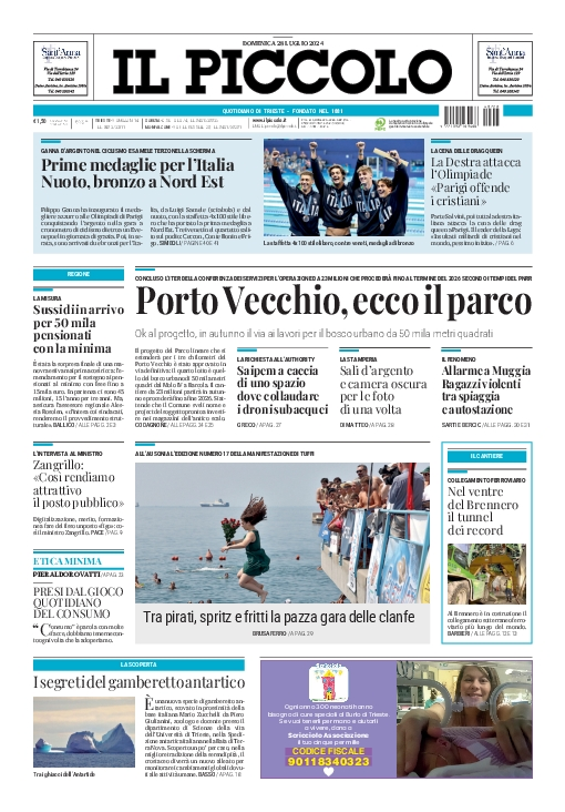 Prima-pagina-il-piccolo-edizione-di-oggi-28-07-2024