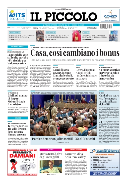 Prima-pagina-il-piccolo-edizione-di-oggi-28-10-2024