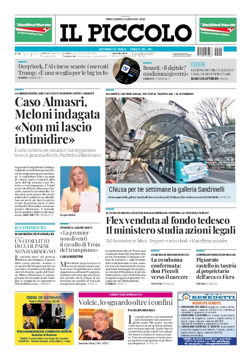 Prima-pagina-il-piccolo-edizione-di-oggi-29-01-2025