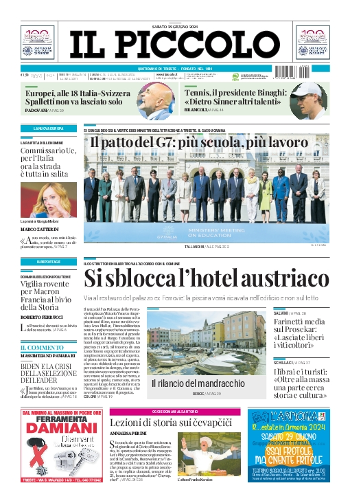 Prima-pagina-il-piccolo-edizione-di-oggi-29-06-2024