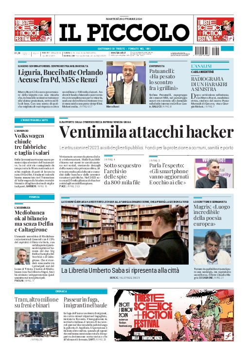 Prima-pagina-il-piccolo-edizione-di-oggi-29-10-2024