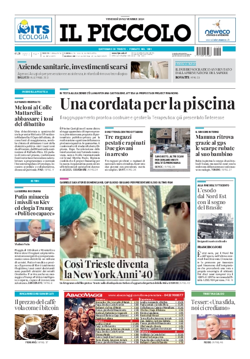 Prima-pagina-il-piccolo-edizione-di-oggi-29-11-2024